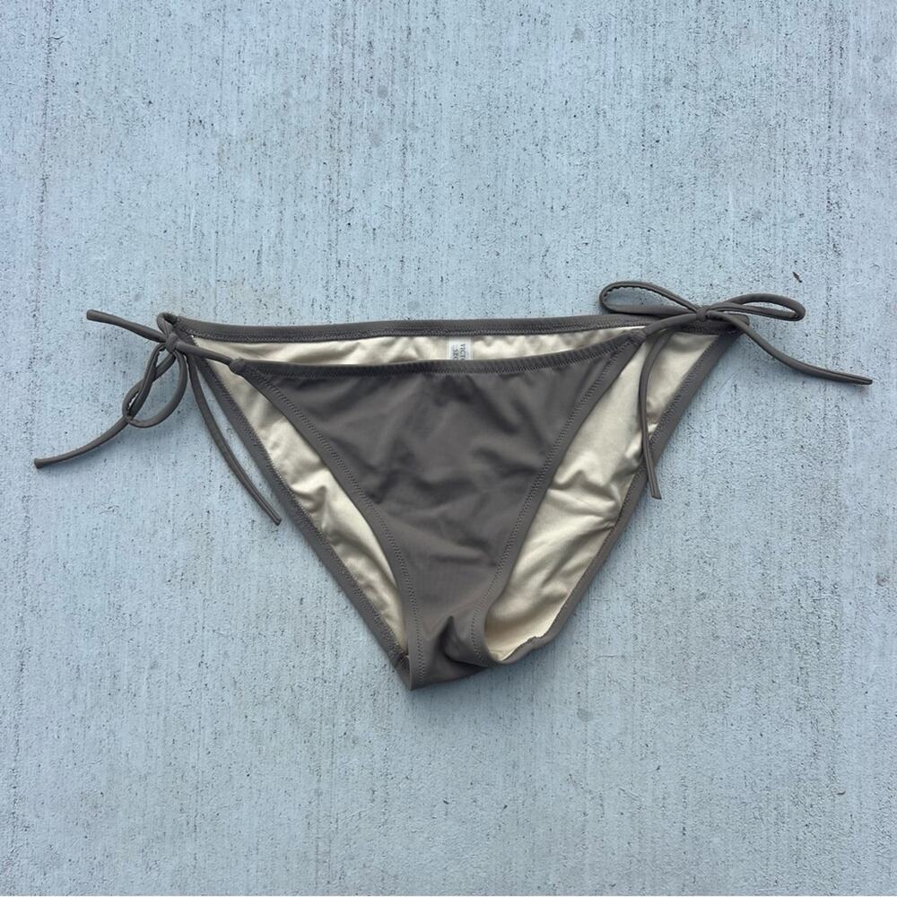 Victorias Secret Olive Gray Side Tie Bikini Bottoms Large